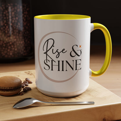 Rise and Shine Accent Coffee Mug For Coffee Lovers, 11oz