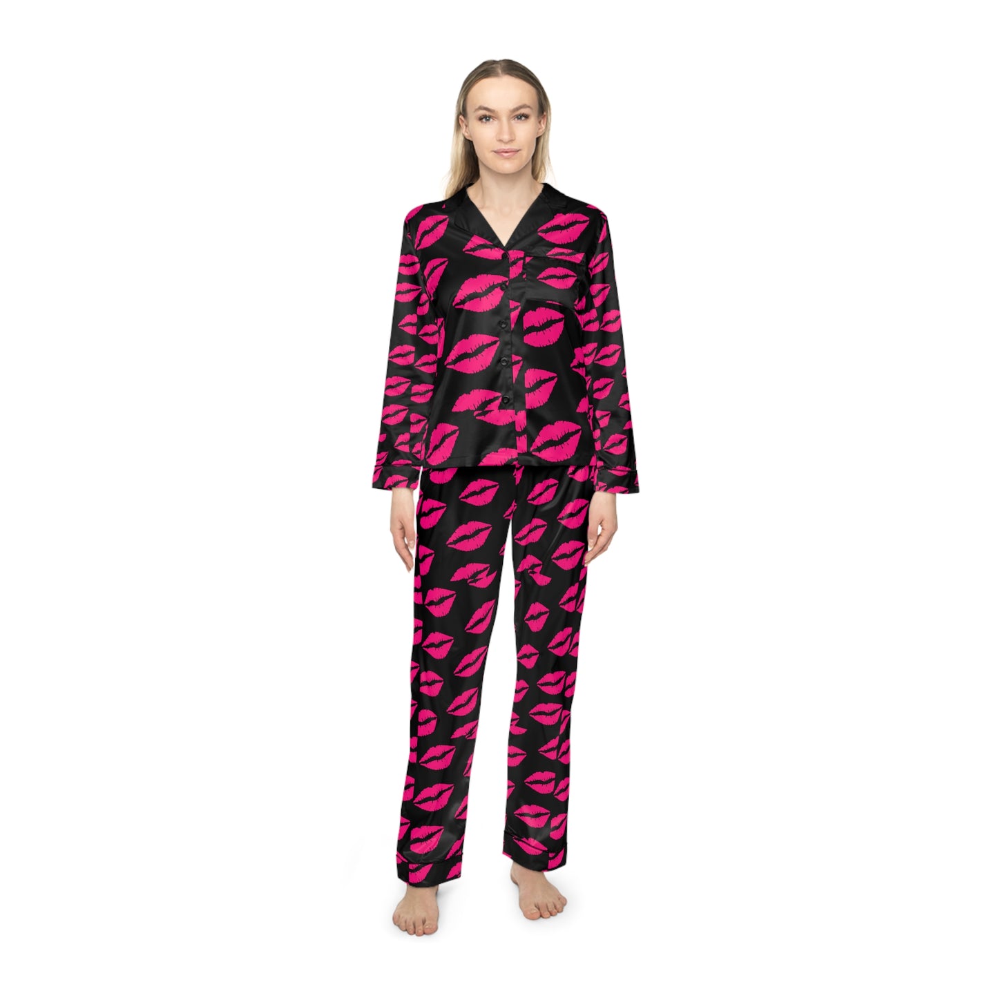 Lovely Kisses - Women's Satin Pajamas