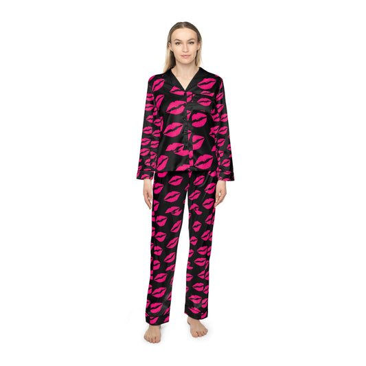 Lovely Kisses - Women's Satin Pajamas