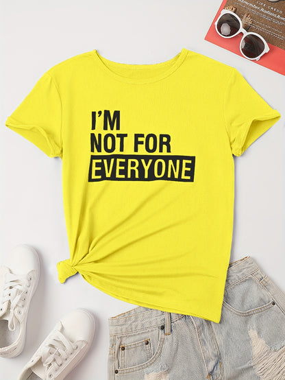[Casual T-Shirt] Casual Letter Print T-Shirt | Crew Neck Short Sleeve, Women's Clothing