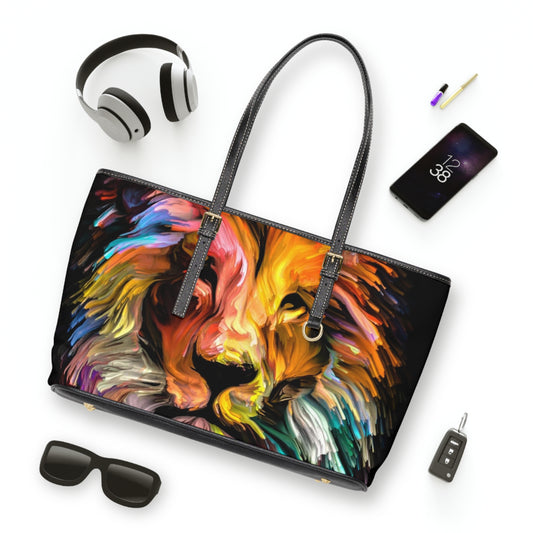 Multi- Colored Lion Leather Shoulder Bag