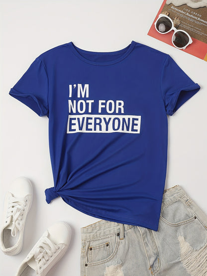 [Casual T-Shirt] Casual Letter Print T-Shirt | Crew Neck Short Sleeve, Women's Clothing