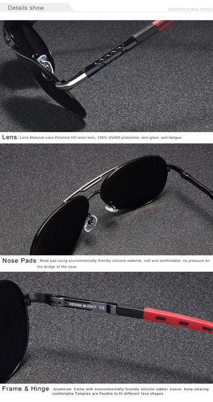 CLLOIO Men Classic Aluminum Polarized Sunglasses Women Driving Glasses Pilot Sun Glasses Brand Designer Male Vintage Sunglasses