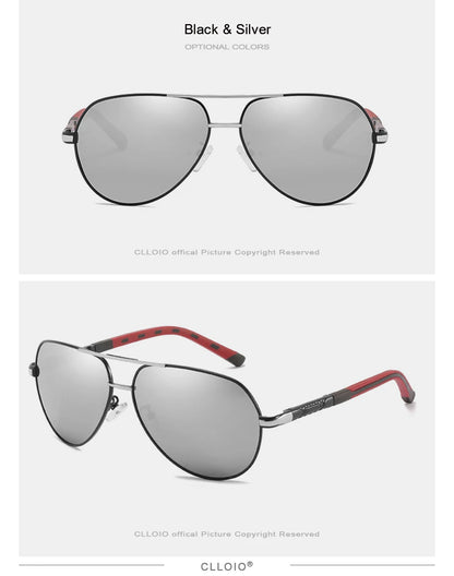 CLLOIO Men Classic Aluminum Polarized Sunglasses Women Driving Glasses Pilot Sun Glasses Brand Designer Male Vintage Sunglasses