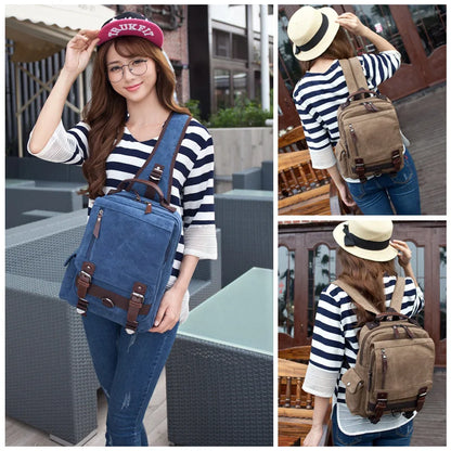new Small Canvas Backpack Men Travel Back Pack Multifunctional Shoulder Bag for Women Laptop Rucksack School Bags Female Daypack
