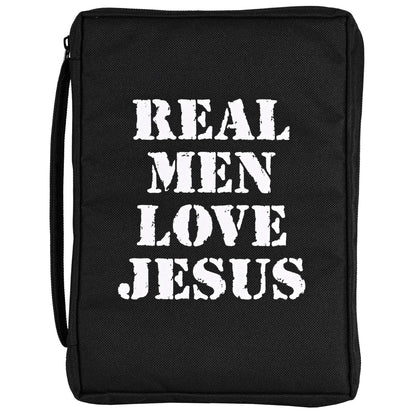 Men's Genuine Leather and Fabric Bible Case A4 Size Protective Book Cover for Jesus Lovers