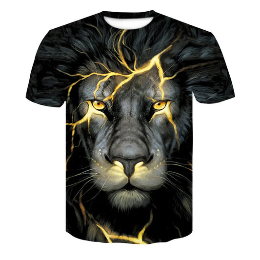 ELECTRIC LION - Men's Quick Dry 3D Printed Short Sleeve Fitness Running T-Shirt
