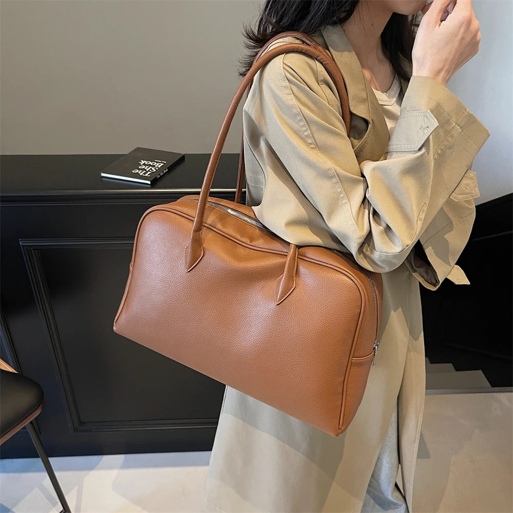 MOODS Oversized Leather Shoulder Bag For Women