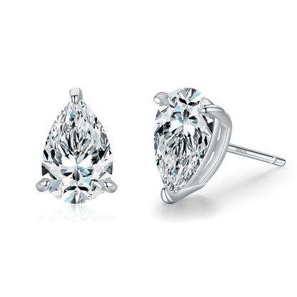 Ailmay Real 925 Sterling Silver Luxury AAAAA Level Sparkling CZ Geometric Stud Earrings For Women Wedding Statement Jewelry Gift