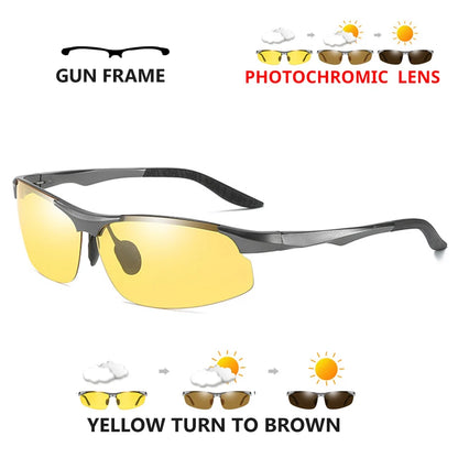 Aluminum HD Polarized Photochromic Sunglasses Men Driving Sun Glasses Male Outdoor Sport Eyewear Anti-UV oculos de sol masculino