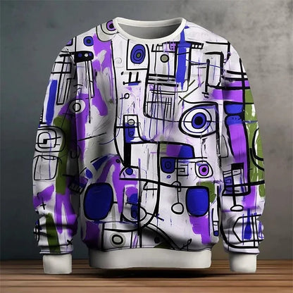 Colorful Graffiti  Pattern Pullover Sweatshirt