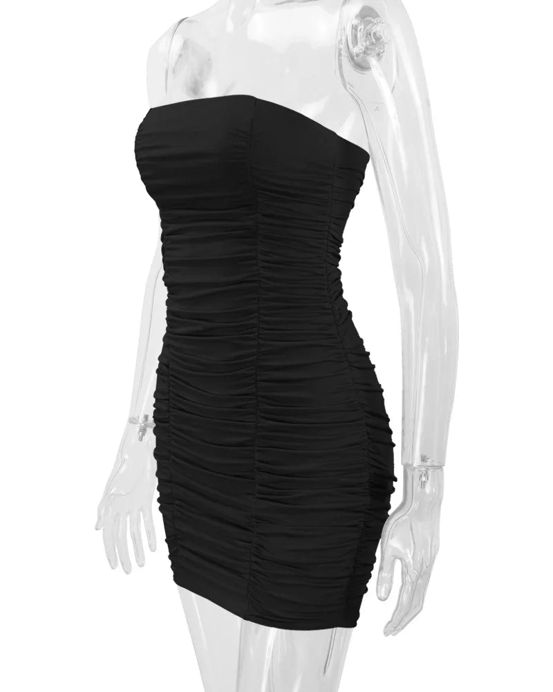 2025 Sexy Short Shirring Mini Bodycon Dress for Evening Parties
