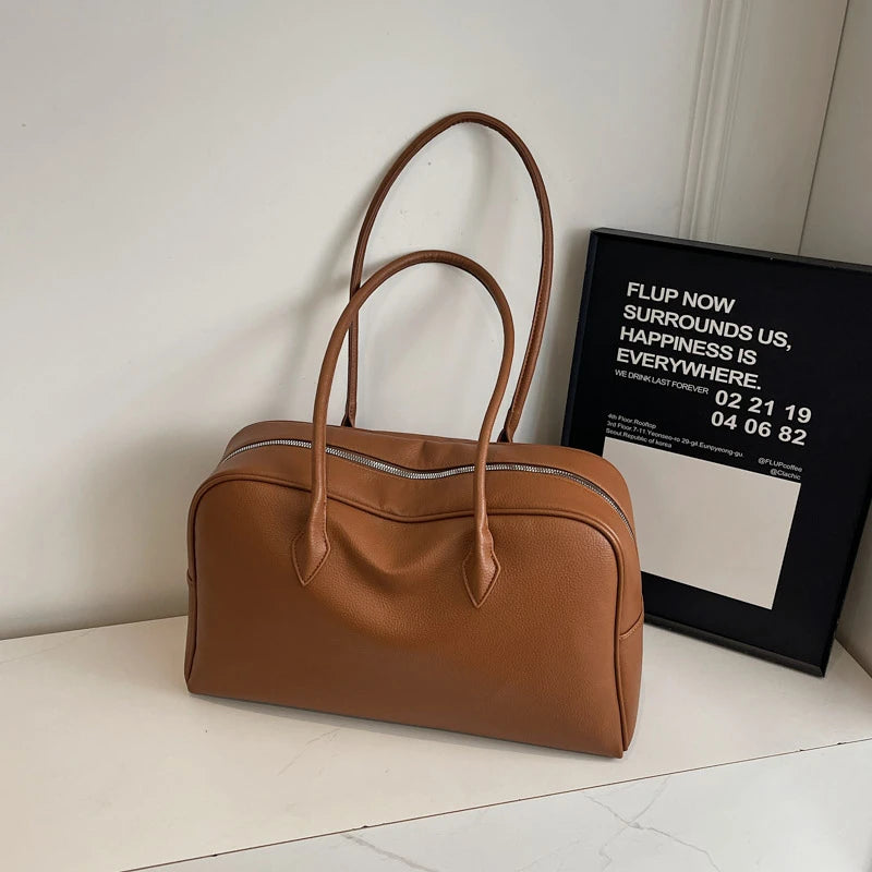 MOODS Oversized Leather Shoulder Bag For Women