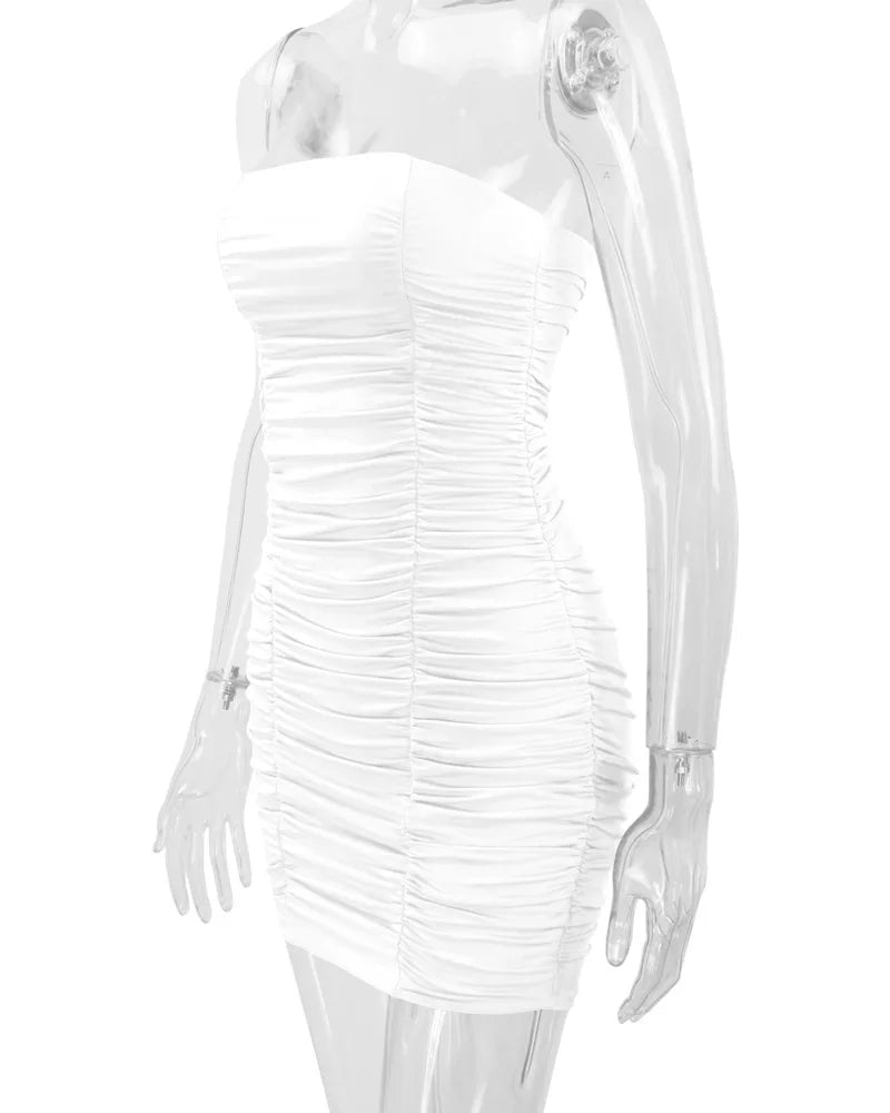 2025 Sexy Short Shirring Mini Bodycon Dress for Evening Parties