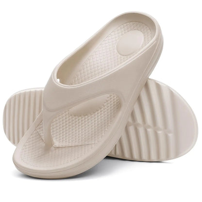 Shevalues Women's Orthopedic Sandals Fashion Beach Flip Flop Summer Outdoor Soft Sandals With Arch Support Home Bathroom Slides