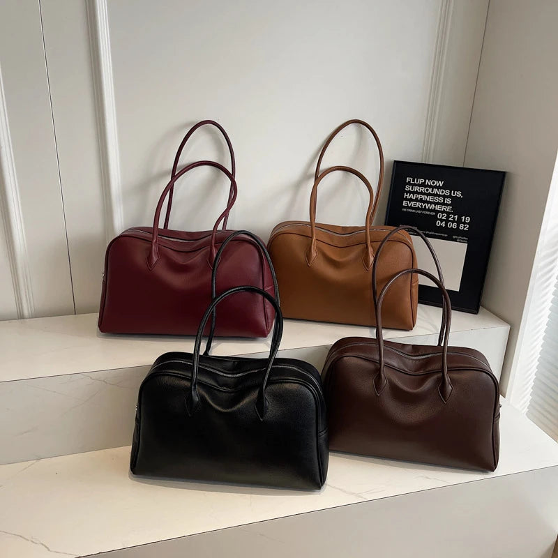 MOODS Oversized Leather Shoulder Bag For Women