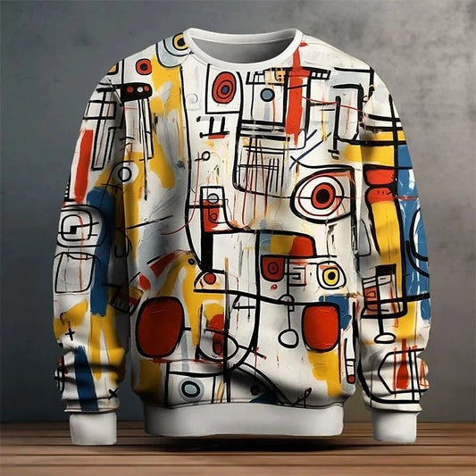 Colorful Graffiti  Pattern Pullover Sweatshirt
