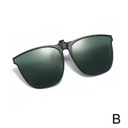 New Polarized Flip-up Sunglasses Clips For Myopia Glasses Retro Big Size Square TAC Material Glasses Clip-on Sunglass Clip