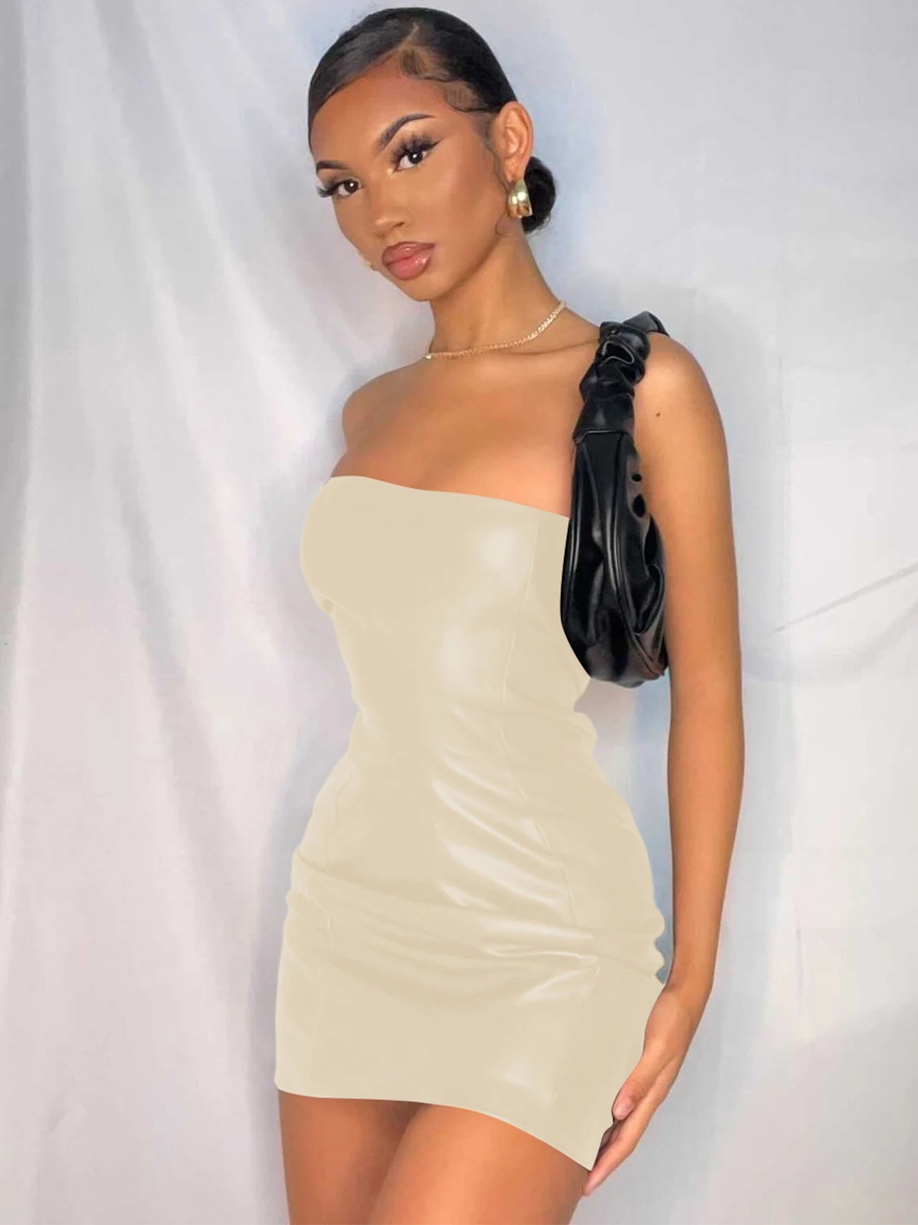 Hawthaw Women Fashion Party Club Streetwear Bodycon Black Mini Dress