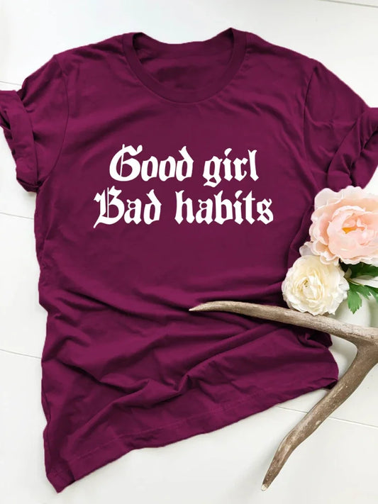 Good Girl Bad Habits Women Short Sleeve T Shirt