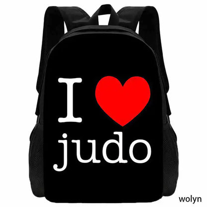 Judo Design Backpack Taekwondo Print Backpack for Child,School Bags for Boy Girls with Karates Print Design Fashion Shoulder Bag