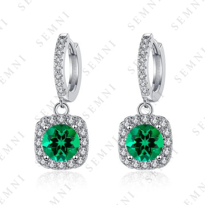 SEMNI 1.0ct-6.0ct Moissanite Diamond Drop Earrings for Women Ruby Sapphire Emerald Wedding Jewelry 925 Sterling Silver
