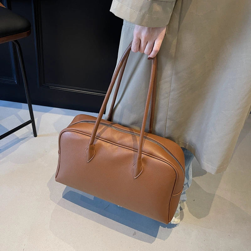 MOODS Oversized Leather Shoulder Bag For Women