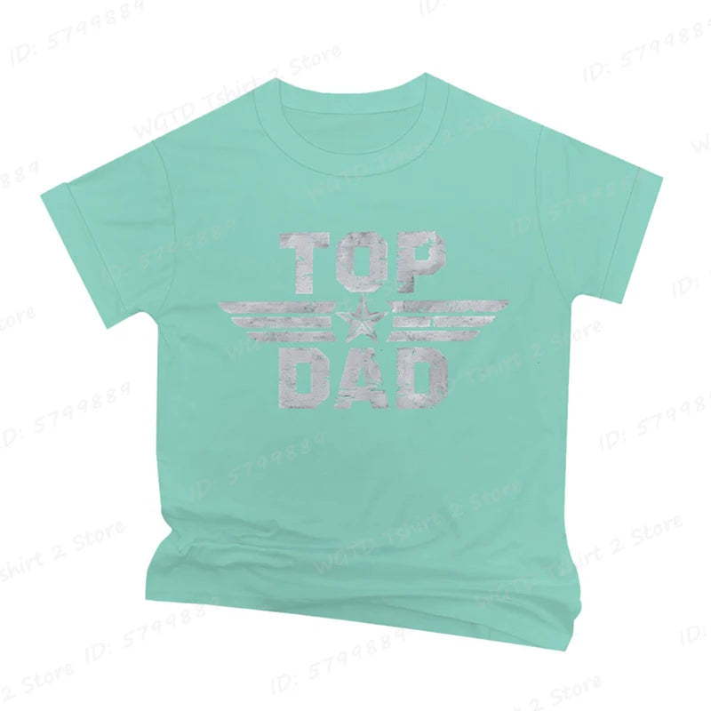 Top Dad Letter Print T-shirt