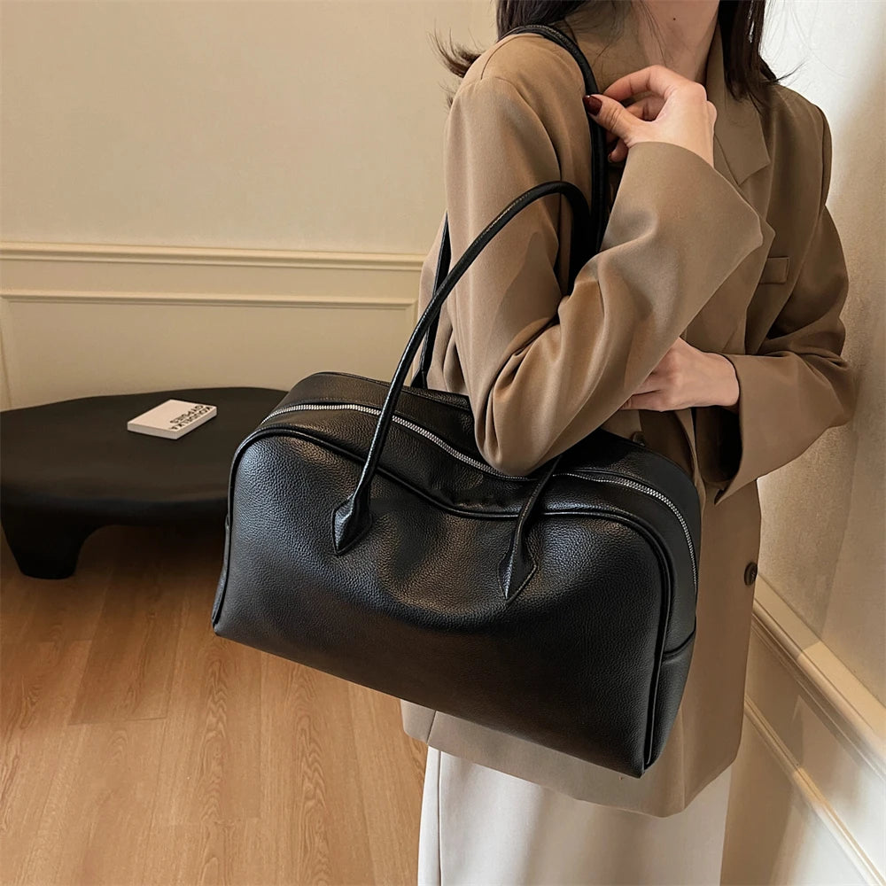 MOODS Oversized Leather Shoulder Bag For Women