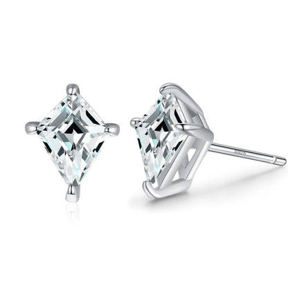 Ailmay Real 925 Sterling Silver Luxury AAAAA Level Sparkling CZ Geometric Stud Earrings For Women Wedding Statement Jewelry Gift