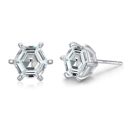 Ailmay Real 925 Sterling Silver Luxury AAAAA Level Sparkling CZ Geometric Stud Earrings For Women Wedding Statement Jewelry Gift