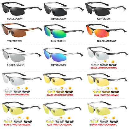 Aluminum HD Polarized Photochromic Sunglasses Men Driving Sun Glasses Male Outdoor Sport Eyewear Anti-UV oculos de sol masculino