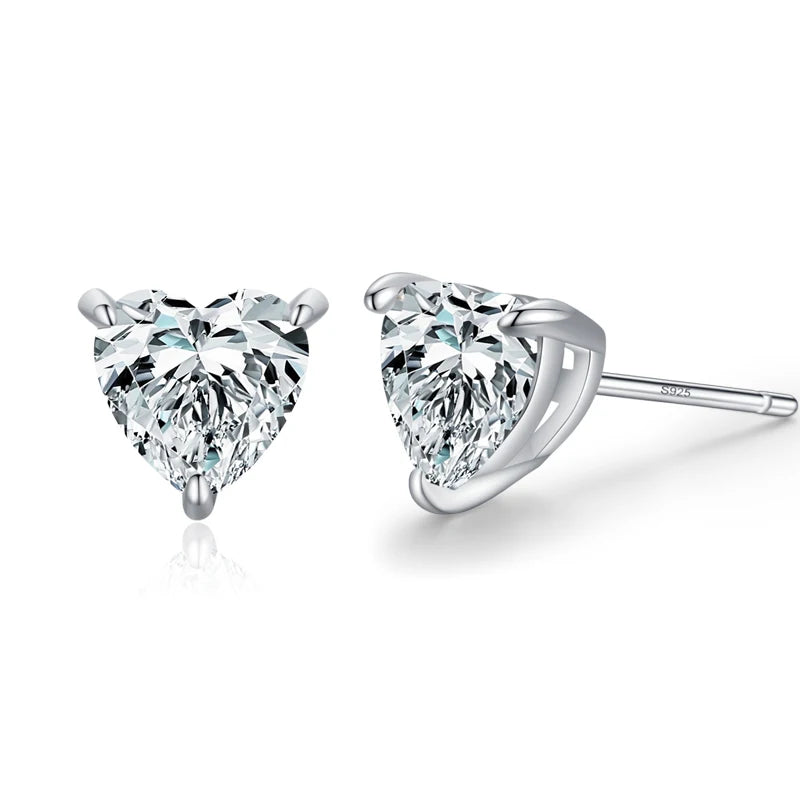 Ailmay Real 925 Sterling Silver Luxury AAAAA Level Sparkling CZ Geometric Stud Earrings For Women Wedding Statement Jewelry Gift