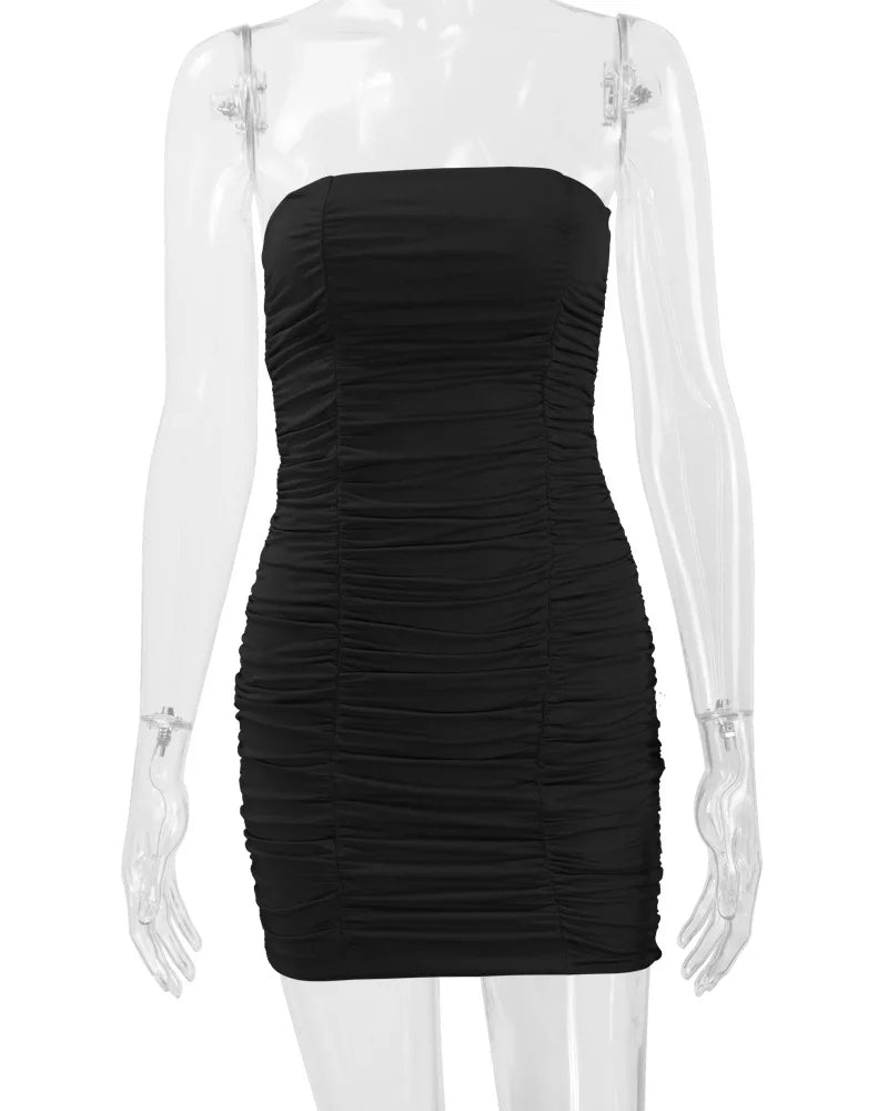 2025 Sexy Short Shirring Mini Bodycon Dress for Evening Parties