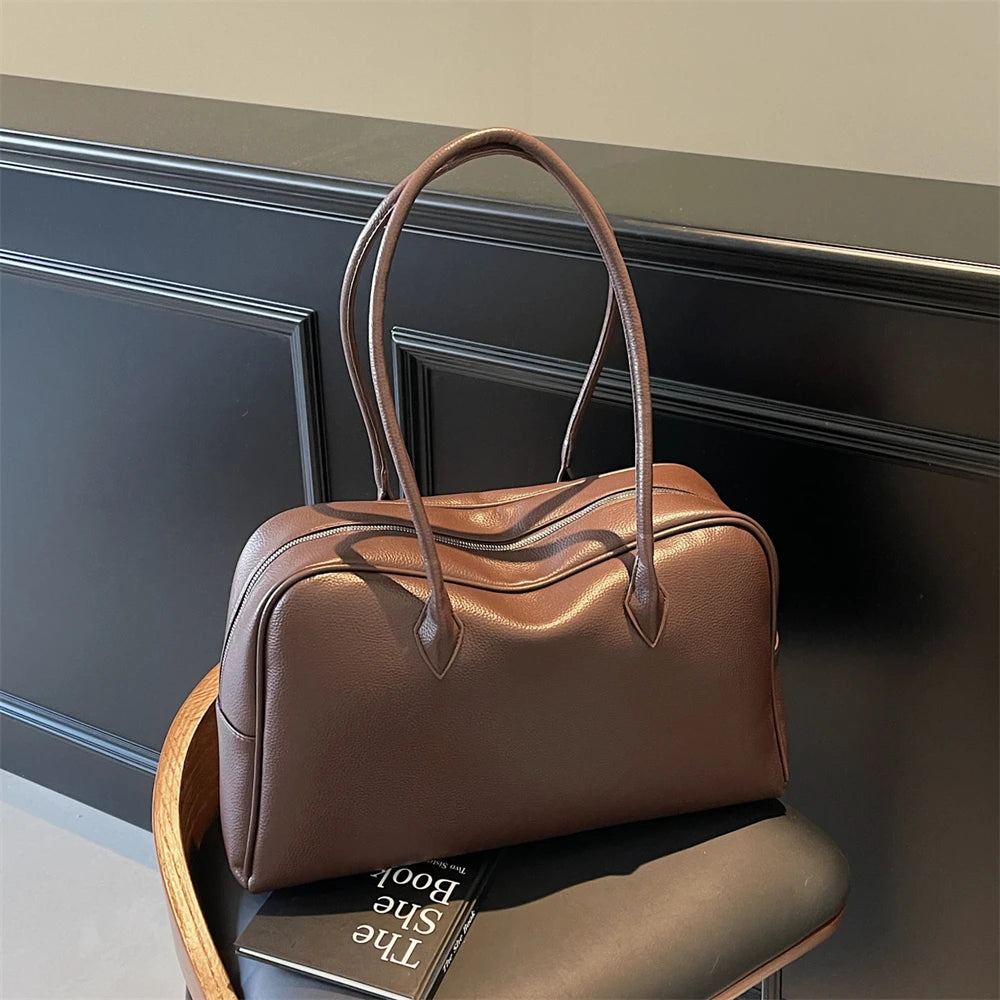 MOODS Oversized Leather Shoulder Bag For Women