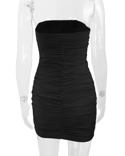 2025 Sexy Short Shirring Mini Bodycon Dress for Evening Parties