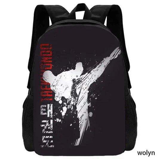Judo Design Backpack Taekwondo Print Backpack for Child,School Bags for Boy Girls with Karates Print Design Fashion Shoulder Bag