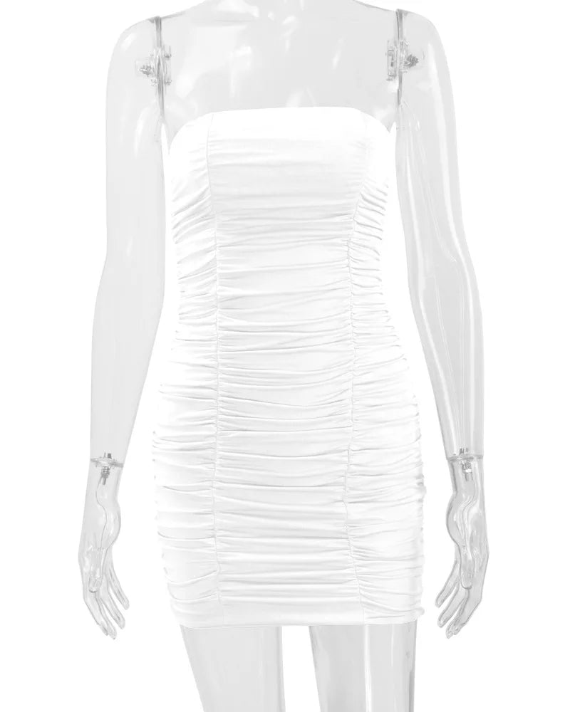 2025 Sexy Short Shirring Mini Bodycon Dress for Evening Parties