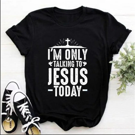 2024 Jesus Is King Letter Print Women T-shirt Christian Faith Hope Love Harajuku T Shirts Religion O-neck Tops Tees Streetwears