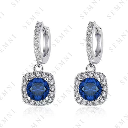 SEMNI 1.0ct-6.0ct Moissanite Diamond Drop Earrings for Women Ruby Sapphire Emerald Wedding Jewelry 925 Sterling Silver