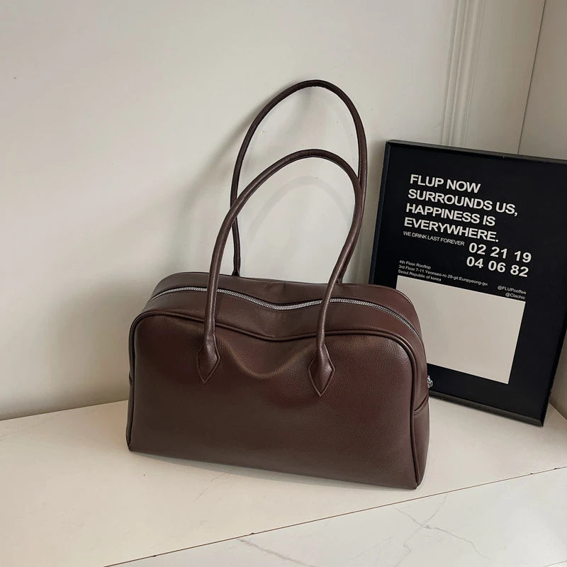 MOODS Oversized Leather Shoulder Bag For Women