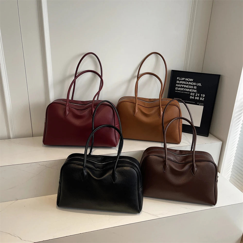 MOODS Oversized Leather Shoulder Bag For Women