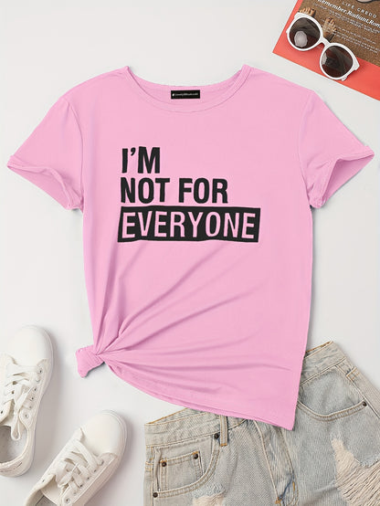[Casual T-Shirt] Casual Letter Print T-Shirt | Crew Neck Short Sleeve, Women's Clothing