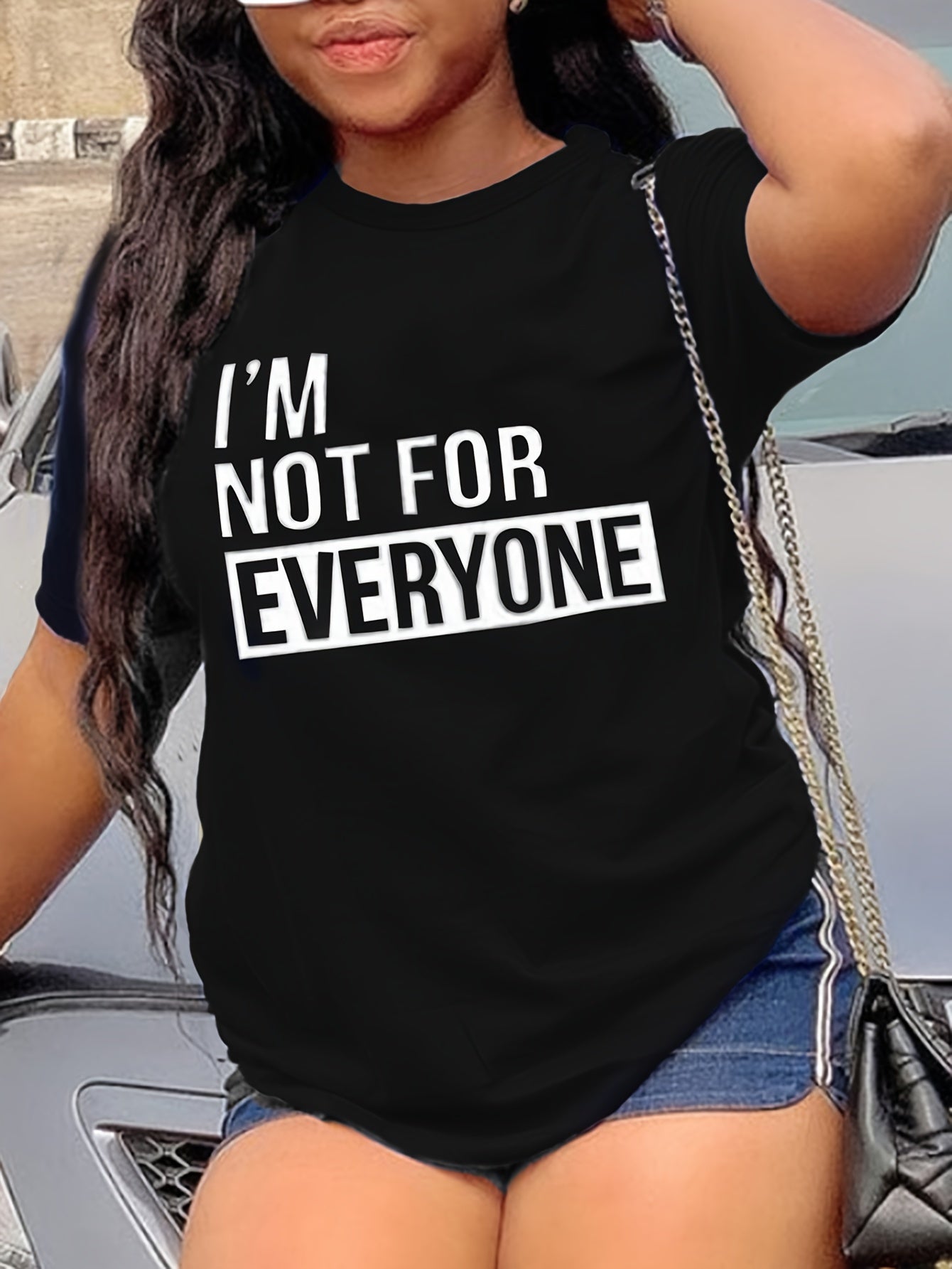 [Casual T-Shirt] Casual Letter Print T-Shirt | Crew Neck Short Sleeve, Women's Clothing